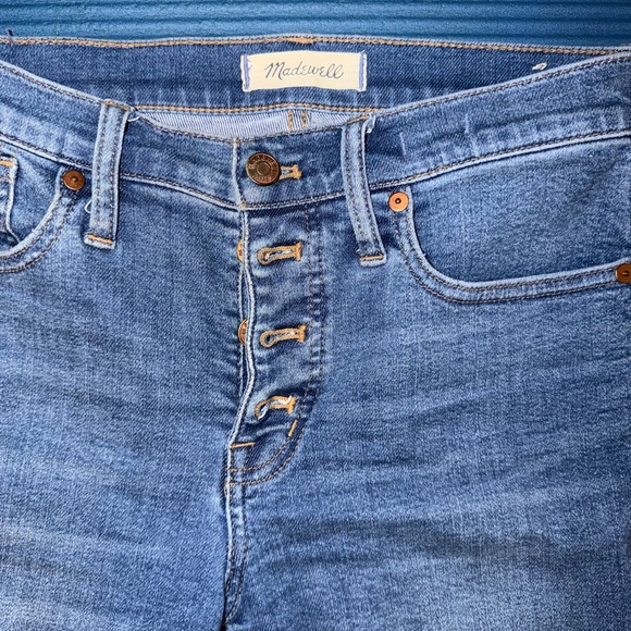 NWOT Madewell Skinny High-Rise Button-Fly Jeans in Blue Wash - Picture 2 of 4